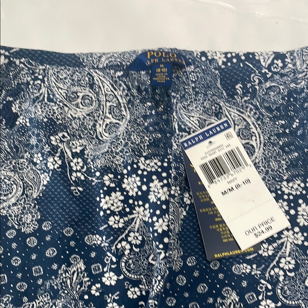 Ralph Lauren Navy and White Paisley Shorts